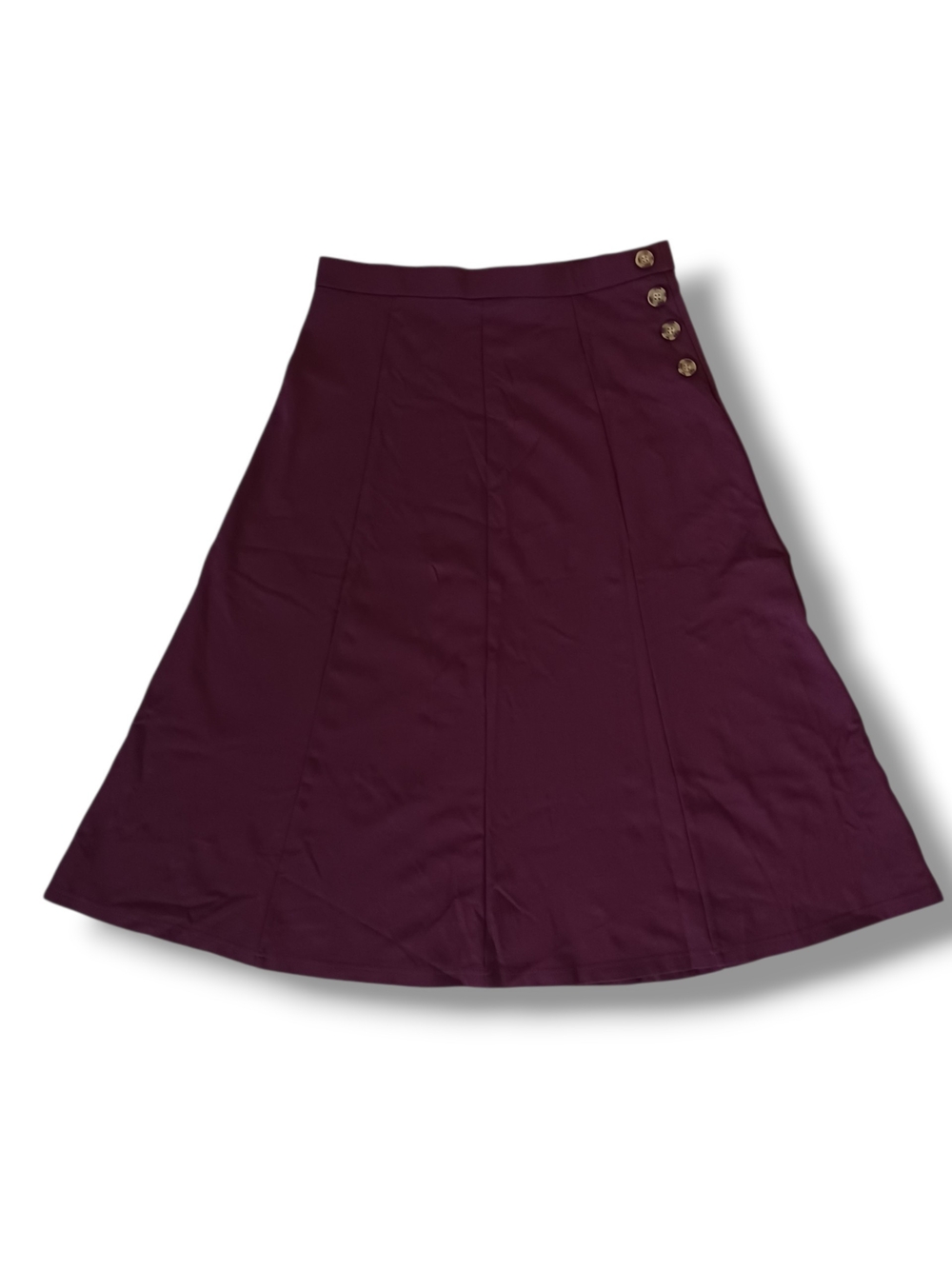 Christopher And Banks Womens Midi Skirt A-line Flared Dark Red Burgundy Size S